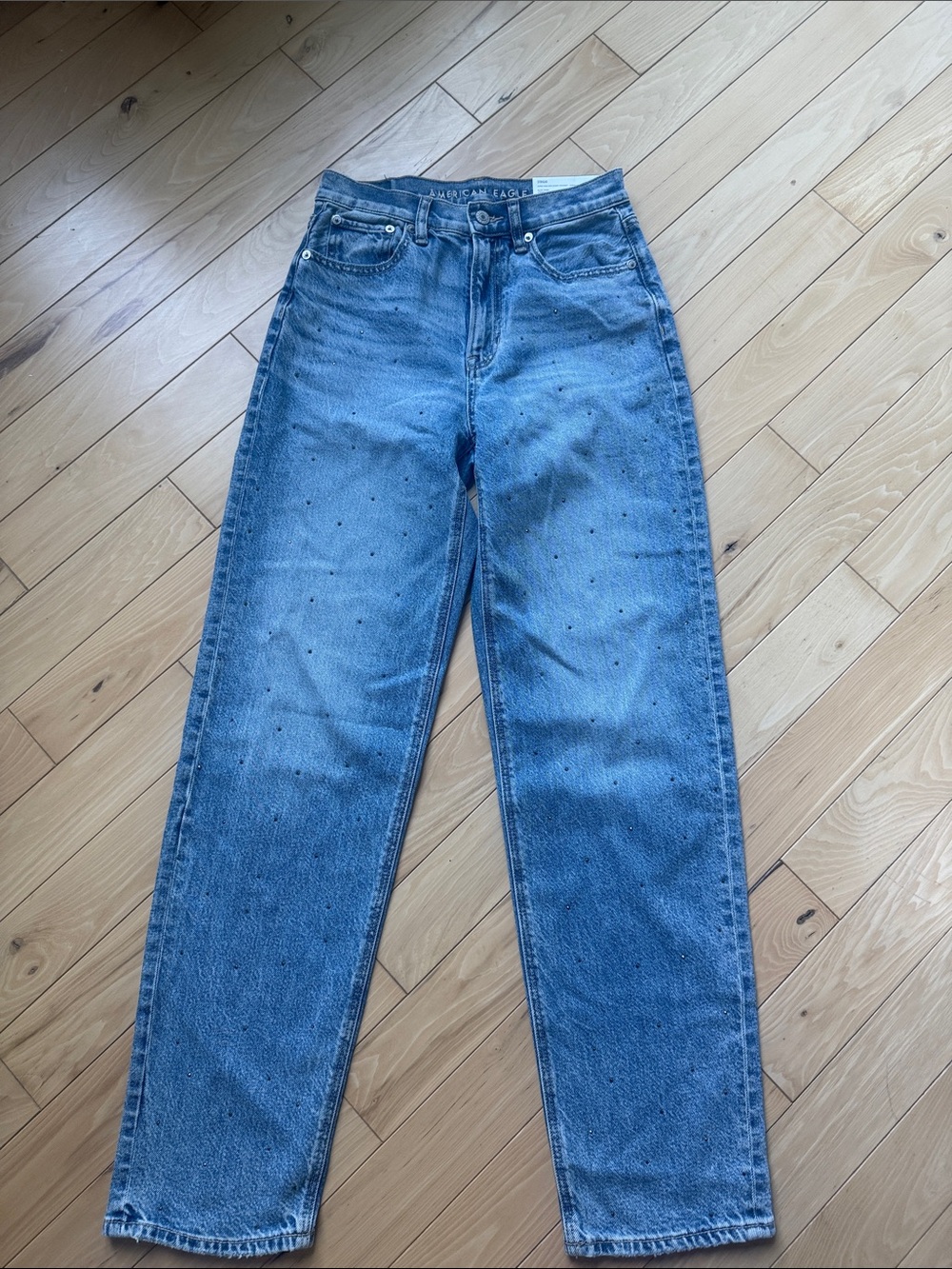 American Eagle Outfitters Super high rise baggy straight jean.